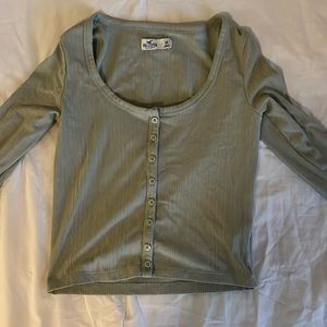 Green ribbed cardigan